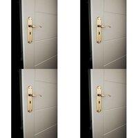 Loops 4x PAIR Curved Handle on Long Lock Backplate 245 x 45mm Polished Chrome