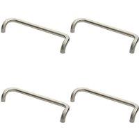 Loops 4x Cranked Pull Handle 480 x 30mm 450m Fixing Centres Satin Stainless Steel in Metallics