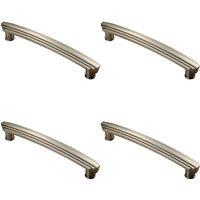 Loops 4x Ridge Design Curved Cabinet Pull Handle 160mm Fixing Centres Satin Nickel in Metallics