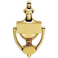 Loops Large Urn Shaped Front Door Knocker 104mm Fixing Centres Stainless Brass in Metallics
