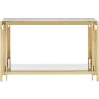 Orsina Easily Maintained Linear Design Console Table, Durable Hallway Table, Glamorous Modern Console Table in Gold