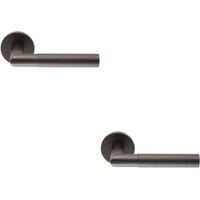 Loops 2x PAIR Knurled Round Bar Handle on Round Rose Concealed Fix Matt Black