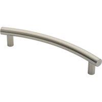 Loops Curved T Bar Door Pull Handle 420 x 30mm 350mm Fixing Centres Satin Steel in Metallics