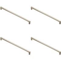 Loops 4x Square Block Handle Pull Handle 330 x 10mm 320mm Fixing Centres Satin Nickel in Metallics