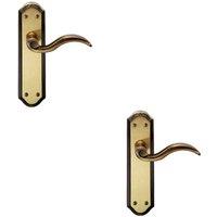 Loops 2x PAIR Spiral Sculpted Handle on Latch Backplate 180 x 48mm Florentine Bronze