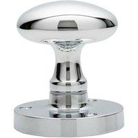 Loops PAIR Large Oval Mortice Door Knob 61mm Diameter Polished Chrome Door Handle