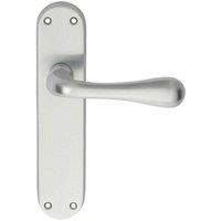 Loops PAIR Smooth Round Bar Handle on Latch Backplate 185 x 40mm Satin Chrome