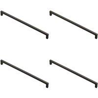 Loops 4x Square Block Handle Pull Handle 330 x 10mm 320mm Fixing Centres Matt Black