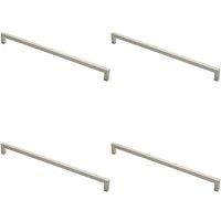 Loops 4x Square Mitred Door Pull Handle 619 x 19mm 600mm Fixing Centres Satin Steel in Metallics