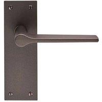 Loops PAIR Flat Straight Handle on Slim Latch Backplate 150 x 50mm Matt Bronze