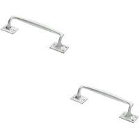 Loops 2x One Piece Door Pull Handle 250mm Length 54mm Projection Satin Chrome
