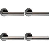 Loops 4x PAIR Sectional Round Bar Handle on Round Rose Concealed Fix Black Nickel in Metallics