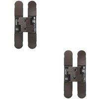 Loops 2 PACK 100 x 22mm Adjustable Medium Duty Concealed Hinge Brass Bronzed Internal Door in Metallics