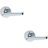 Loops 2x PAIR Victorian Straight Shaped Lever on 59mm Round Rose Chrome Handle