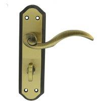 Loops PAIR Spiral Sculpted Lever on Bathroom Backplate 180 x 48mm Florentine Bronze