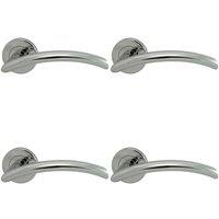 Loops 4x PAIR Oval Shaped Arched Bar Handle Concealed Fix Round Rose Polished Chrome