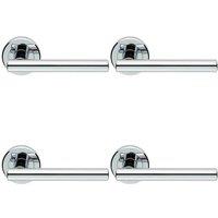 Loops 4x PAIR Straight T Bar Handle on Round Rose Concealed Fix Polished Chrome