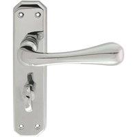 Loops PAIR Heavy Duty Lever on Angular Bathroom Backplate 180 x 40mm Polished Chrome