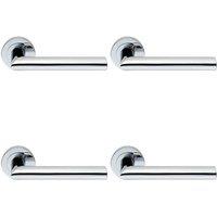 Loops 4x PAIR Straight Mitred Bar Handle on Round Rose Concealed Fix Polished Chrome