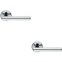 Loops 2x PAIR Round T Bar Handle with Ringed Design Concealed Fix Polished Chrome