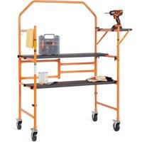 VonHaus 225kg Capacity Mobile Work Platform in Orange