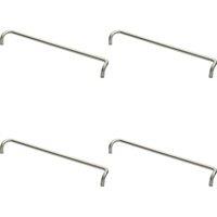 Loops 4x Cranked Door Pull Handle 19mm Dia 600mm Fixing Centres Satin Steel in Metallics