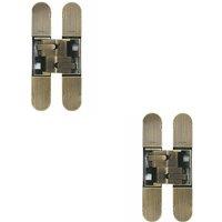 Loops 2x 134 x 24mm Concealed Medium Duty Hinge Fits Unrebated Doors Antique Bronze