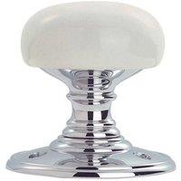 Loops Half Porcelain Mushroom Door Knob - White Porceilain & Polished Chrome