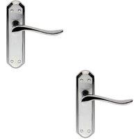 Loops 2x PAIR Curved Lever on Sculpted Latch Backplate 180 x 48mm Dual Chrome