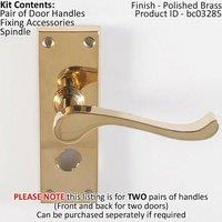Loops 2x PAIR Victorian Scroll Handle on Bathroom Backplate 120 x 41mm Polished Brass in Metallics