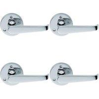 Loops 4x PAIR Victorian Straight Shaped Lever on 59mm Round Rose Chrome Handle