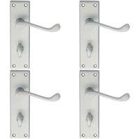 Loops 4x PAIR Victorian Scroll Handle on Bathroom Backplate 150 x 43mm Satin Chrome