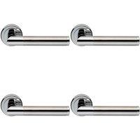 Loops 4x PAIR Sectional Round Bar Lever on Round Rose Concealed Fix Dual Chrome