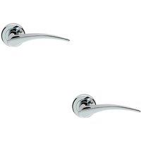 Loops 2x PAIR Arched Tapered Handle on Round Rose Concealed Fix Polished Chrome