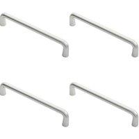 Loops 4x Rounded D Shaped Bar Handle 450 x 22mm Diameter Satin Anodised Aluminium