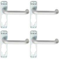 Loops 4x PAIR Safety Lever on Inner Backplate 152mm Door Handle Satin Aluminium
