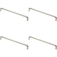 Loops 4x Round D Bar Pull Handle 469 x 19mm 450mm Fixing Centres Bright Steel in Metallics