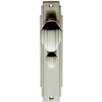 Loops PAIR Line Detailed Door Knob on Bathroom Backplate 205 x 45mm Satin Nickel in Metallics