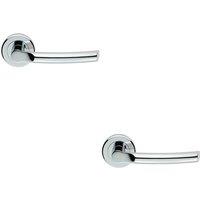 Loops 2x PAIR Curved Round Bar Handle on Round Rose Concealed Fix Polished Chrome