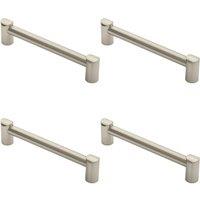 Loops 4x Round Tube Pull Handle 180 x 16mm 160mm Fixing Centres Satin Nickel in Metallics
