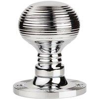 Loops PAIR Textured Rimmed Mortice Door Knob 52mm Dia Chrome Beehive Handle