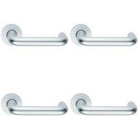 Loops 4x PAIR 19mm Round Bar Safety Lever on Round Rose DDA Compliant Satin Aluminium