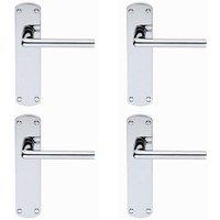 Loops 4x Rounded Straight Bar Handle on Latch Backplate 170 x 42mm Polished Chrome