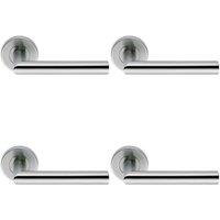 Loops 4x PAIR Mitred Round Bar Handle Ringed Design Conceled Fix Satin Steel in Metallics