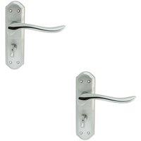Loops 2x PAIR Curved Handle on Sculpted Bathroom Backplate 180 x 48mm Chrome