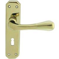 Loops PAIR Heavy Duty Handle on Angular Lock Backplate 180 x 40mm Stainless Brass in Metallics