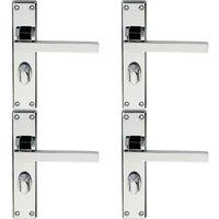 Loops 4x PAIR Straight Square Handle on Bathroom Backplate 180 x 40mm Polished Chrome