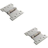 Loops 2x PAIR 101.6 x 127 x 3mm Parliament Hinge Satin Stainless Steel Internal Door in Metallics