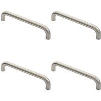 Loops 4x Round D Bar Pull Handle 325 x 25mm 300mm Fixing Centres Satin Steel in Metallics