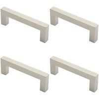 Loops 4x Square Mitred Door Pull Handle 169 x 19mm 150mm Fixing Centres Satin Steel in Metallics